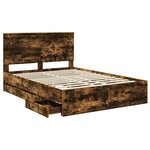 vidaXL Cadre de lit Chêne fumé 140 x 200 cm Bois Ingénierie
