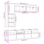 vidaXL Ensemble de meubles TV muraux 7Pièces et lumières LED chêne sonoma
