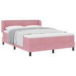 vidaXL Lit à ressorts avec matelas Rose 140 x 200 cm Velours