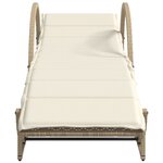 vidaXL Chaises longues lot de 2 avec table beige résine tressée