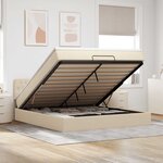 VidaXL Cadre de lit ottoman avec matelas crème 180x200 cm tissu