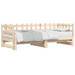vidaXL Lit coulissant sans matelas 2x(90x190) cm Bois massif