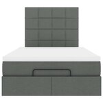 vidaXL Cadre de lit ottoman avec matelas gris foncé 120x190 cm tissu