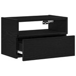vidaXL Tables de chevet murales 2 Pièces noir 45x26x28 5 cm