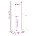 vidaXL Armoire en chêne artisanal 90 x 52 x 200 cm bois d'ingénierie