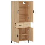 vidaXL Buffet haut Chêne sonoma 69 5x34x180 cm Bois d'ingénierie