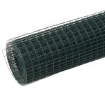 vidaXL Grillage acier avec revêtement en PVC 10x0 5 m vert