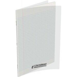 Cahier Classique 24x32cm Grands Carreaux Seyès 48 Pages Couv Polypro incolore CONQUÉRANT