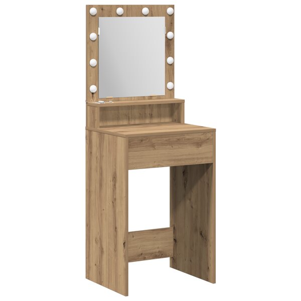 Coiffeuse vidaXL avec éclairage LED en chêne artisan  50x41x135 cm