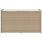 vidaXL Banc de rangement extérieur coussin beige 100 cm résine tressée