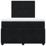 vidaXL Sommier à lattes de lit avec matelas Noir 120x200 cm Velours