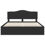 vidaXL Cadre de lit avec tête de lit Noir 180 x 200 cm Pin massif