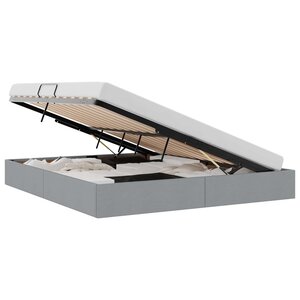vidaXL Lit de Rangement avec stockage Gris clair 180 x 200 cm Tissu