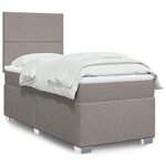vidaXL Sommier à lattes de lit avec matelas Taupe 90x200 cm Tissu