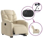 vidaXL Fauteuil inclinable électrique crème tissu