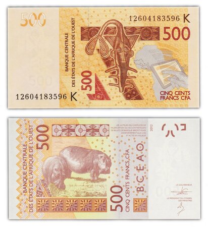 Billet de collection 500 francs 2012 afrique de l'ouest - k sénégal - neuf - p719ka