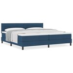 vidaXL Lit avec sommier - Matelas bleu 200x200 cm en tissu