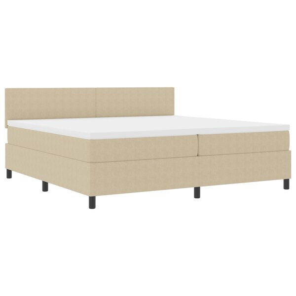 vidaXL Lit à Ressorts avec Matelas Vert Clair Gris 200x200 cm Tissu en Velours Côtelé