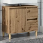 vidaXL Armoire lavabo chêne artisanal 65x33x60 cm bois d'ingénierie