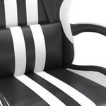vidaXL Chaise de jeu pivotante Noir et blanc Similicuir