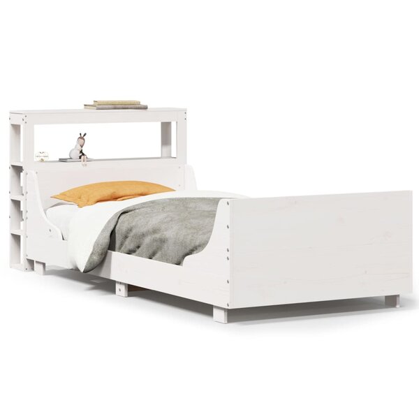 vidaXL Cadre de lit sans matelas blanc 90x190 cm bois de pin massif