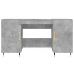 vidaXL Bureau gris béton 140x50x75 cm bois d'ingénierie