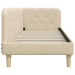 vidaXL Cadre de lit d'angle avec tête de lit Crème 80 x 200 cm tissu