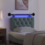 vidaXL Tête de lit suspendue Avec lumière LED Vert Mer Velours