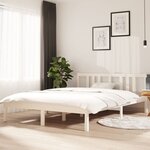 vidaXL Cadre de lit Blanc Bois massif 140x200 cm