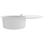 vidaXL Évier de cuisine Granit Seul lavabo Ovale Blanc