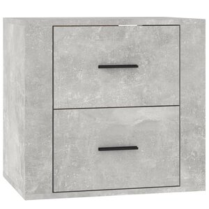vidaXL Table de chevet murale Gris béton 50x36x47 cm