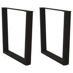 vidaXL Pieds de table à manger en forme de V 2 pièces Noir 90 x (72-73 3) cm Acier