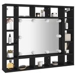 vidaXL Armoire à miroir à LED noir 91x15x76 5 cm