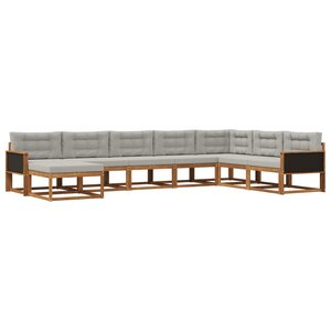 vidaXL Ensemble de canapés d'extérieur 8 pc Naturel et gris clair