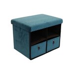 Pouf coffre de rangement avec niches zig zag