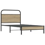 vidaXL Cadre de lit sans matelas 90x190cm chêne fumé bois d'ingénierie