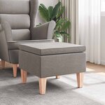 vidaXL Tabouret avec pieds en bois Taupe Tissu
