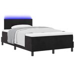 vidaXL Lit à ressort LED avec matelas Noir 120 x 200 cm Velours