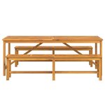 vidaXL Ensemble de salle à manger pour jardin 3 Pièces Marron