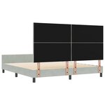 vidaXL Lit à ressorts avec tête de lit Gris clair 180 x 200 cm Velours