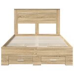 vidaXL Cadre de lit avec tiroir avec tête de lit Bois d'ingénierie