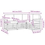 vidaXL Ensemble de canapés d'extérieur 4 Pièces Blanc et crème