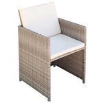 vidaXL Salon de jardin encastrable avec coussins 5 Pièces Rotin Beige