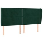 vidaXL Tête de lit avec oreilles Vert foncé 183x23x118/128 cm Velours