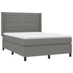 vidaXL Sommier à lattes de lit matelas LED Gris foncé 140x190 cm Tissu