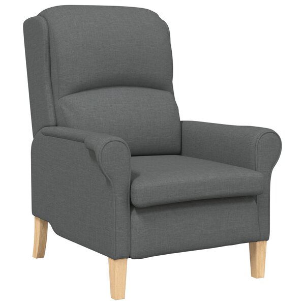 vidaXL Fauteuil moderne Gris foncé Tissu  Bois Moyen Durable Fauteuil