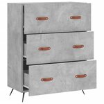vidaXL Commode gris béton 69 5 x 34 x 90 cm bois d'ingénierie