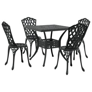 Ensemble de jardin 5 pièces vidaXL en aluminium noir