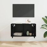 vidaXL Meuble TV mural Chêne noir 80 x 34 5 x 40 cm Bois d'ingénierie