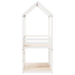 vidaXL Lit superposé avec toit blanc 90x200 cm bois de pin massif